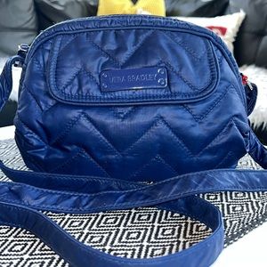Beautiful VERA BRADLEY Royal Blue Quilted Crossbody Bag GUC